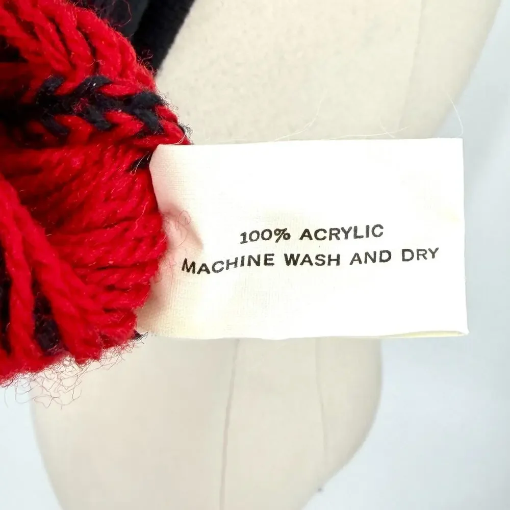 Vintage 80s The Cellar NYC Marathon Black Red Beanie Hat